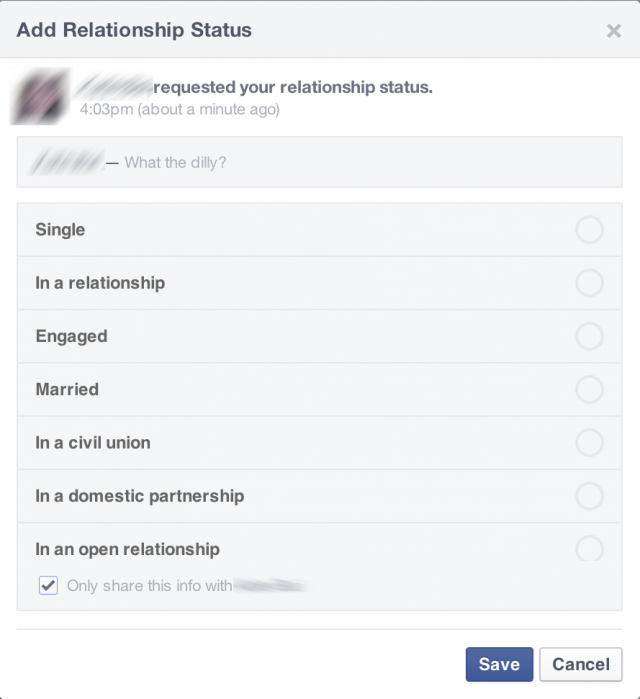 facebook ask button