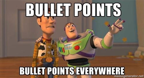toy story bullet points